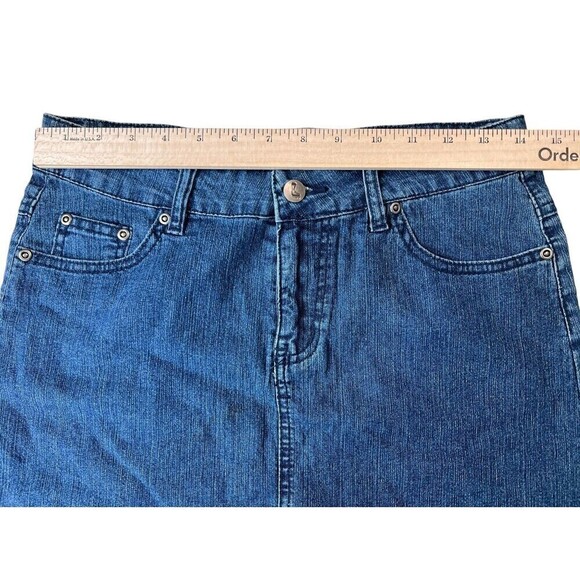 Street Jeans Girls Blue Jean Skirt Large Bling Pockets Stretch 28 x 13.5 USA - Picture 7 of 11